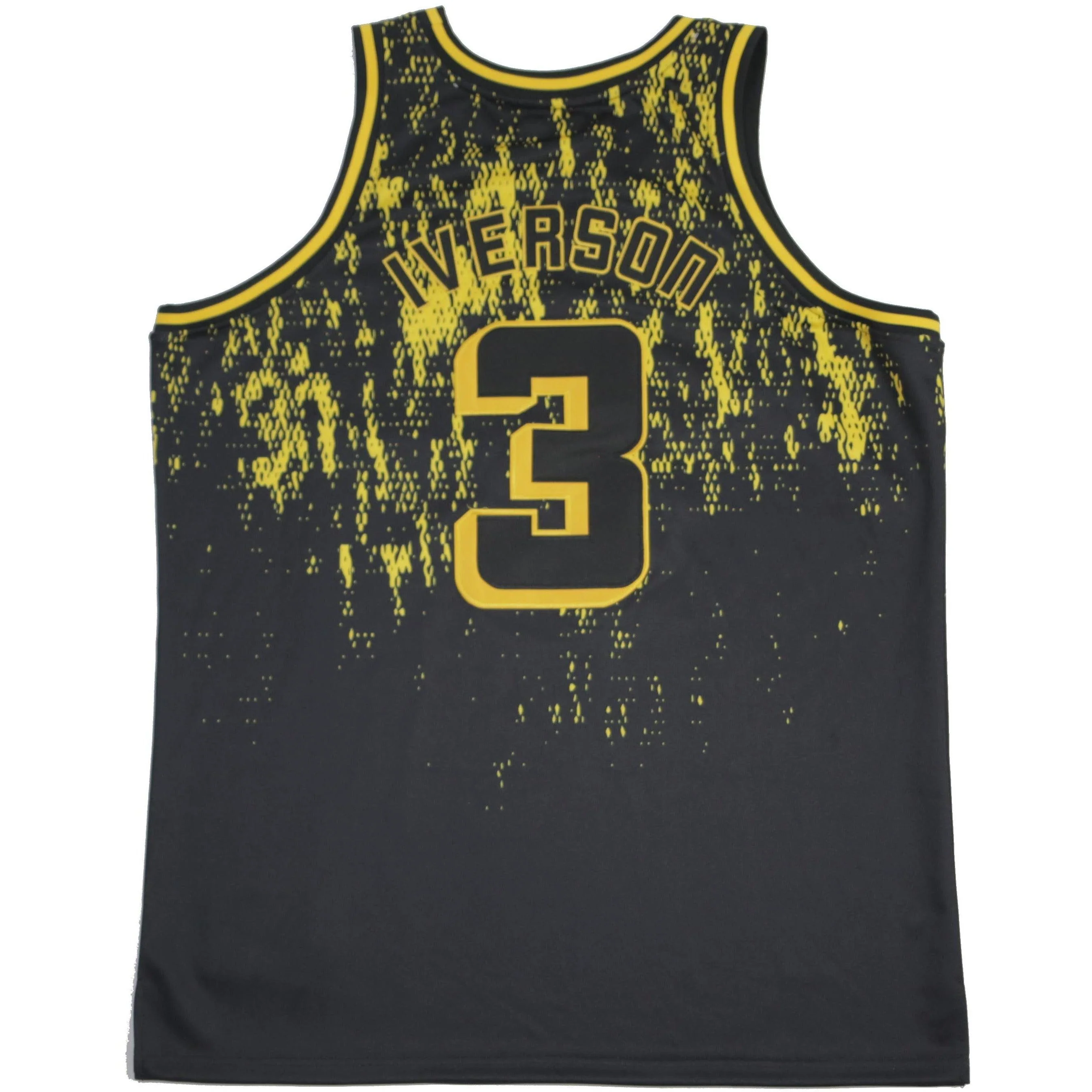 ALLEN IVERSON ALTERNATE BLACK/YELLOW HIGH SCHOOL BASKETBALL JERSEY - Image 2