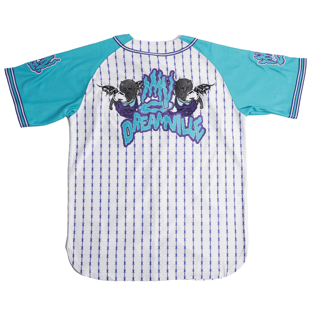 BRAND X DREAMVILLE YOUTH BUTTOM DOWN BASEBALL JERSEY (WHITE) - Image 2