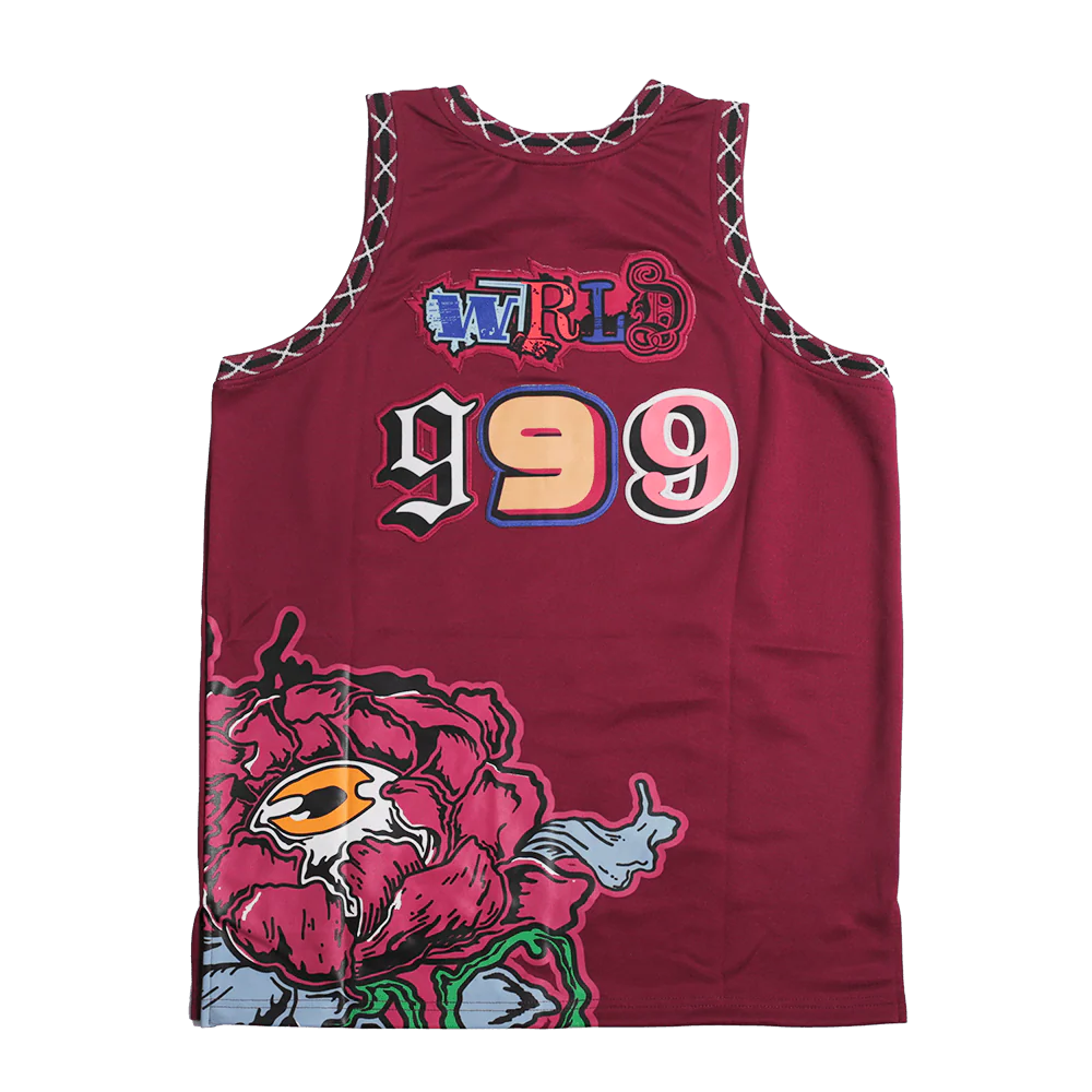 BRAND X JUICE WRLD 999 YOUTH BASKETBALL JERSEY (CRANBERRY) - Image 2