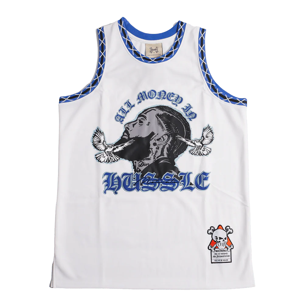 BRAND X ALL MONEY IN YOUTH BASKETBALL JERSEY (WHITE)
