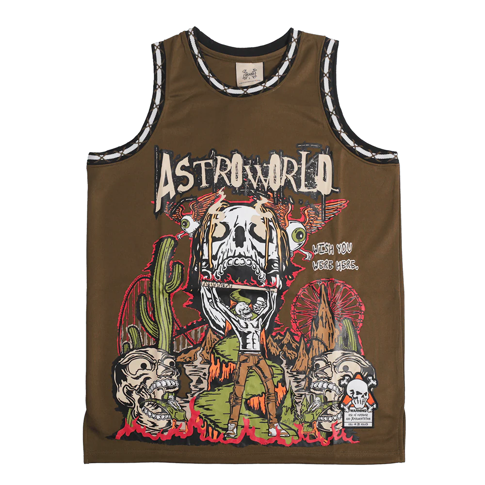 BRAND X ASTROWORLD YOUTH BASKETBALL JERSEY (OLIVE)
