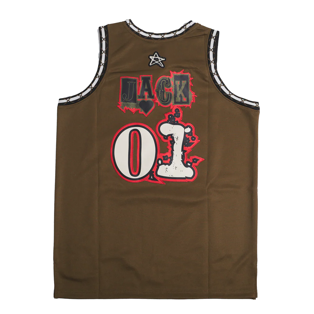 BRAND X ASTROWORLD YOUTH BASKETBALL JERSEY (OLIVE) - Image 2