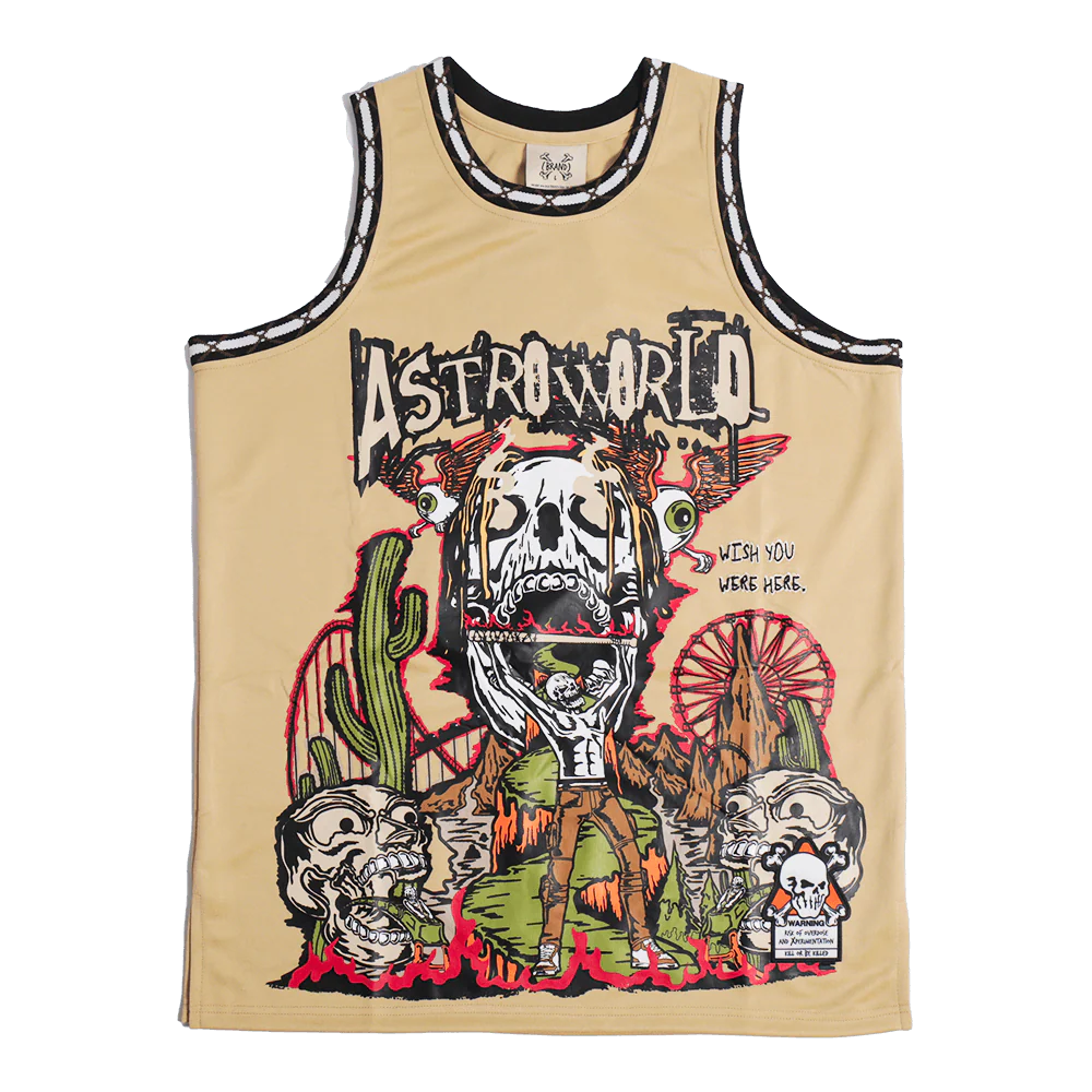 BRAND X ASTROWORLD YOUTH BASKETBALL JERSEY (TAN)