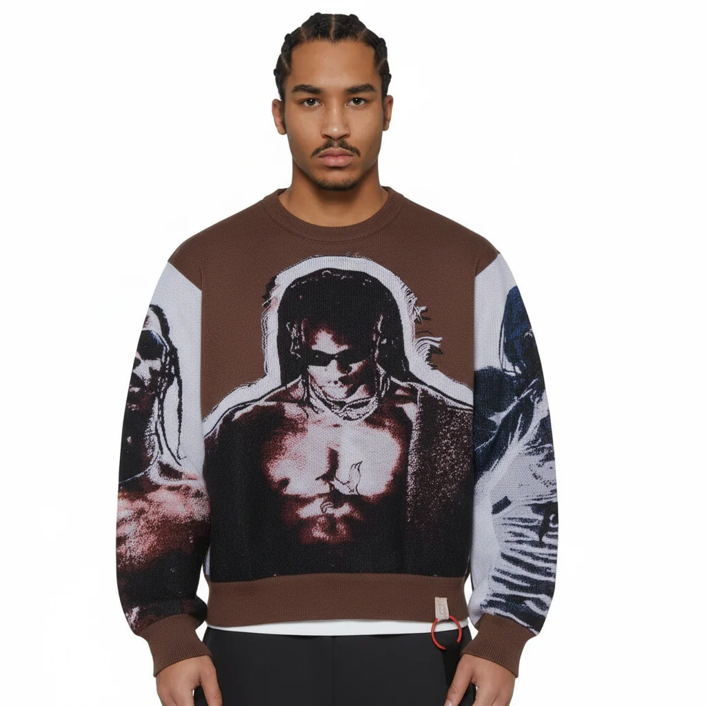TRAVIS SCOTT CUTOUT TAPESTRY SWEATSHIRT