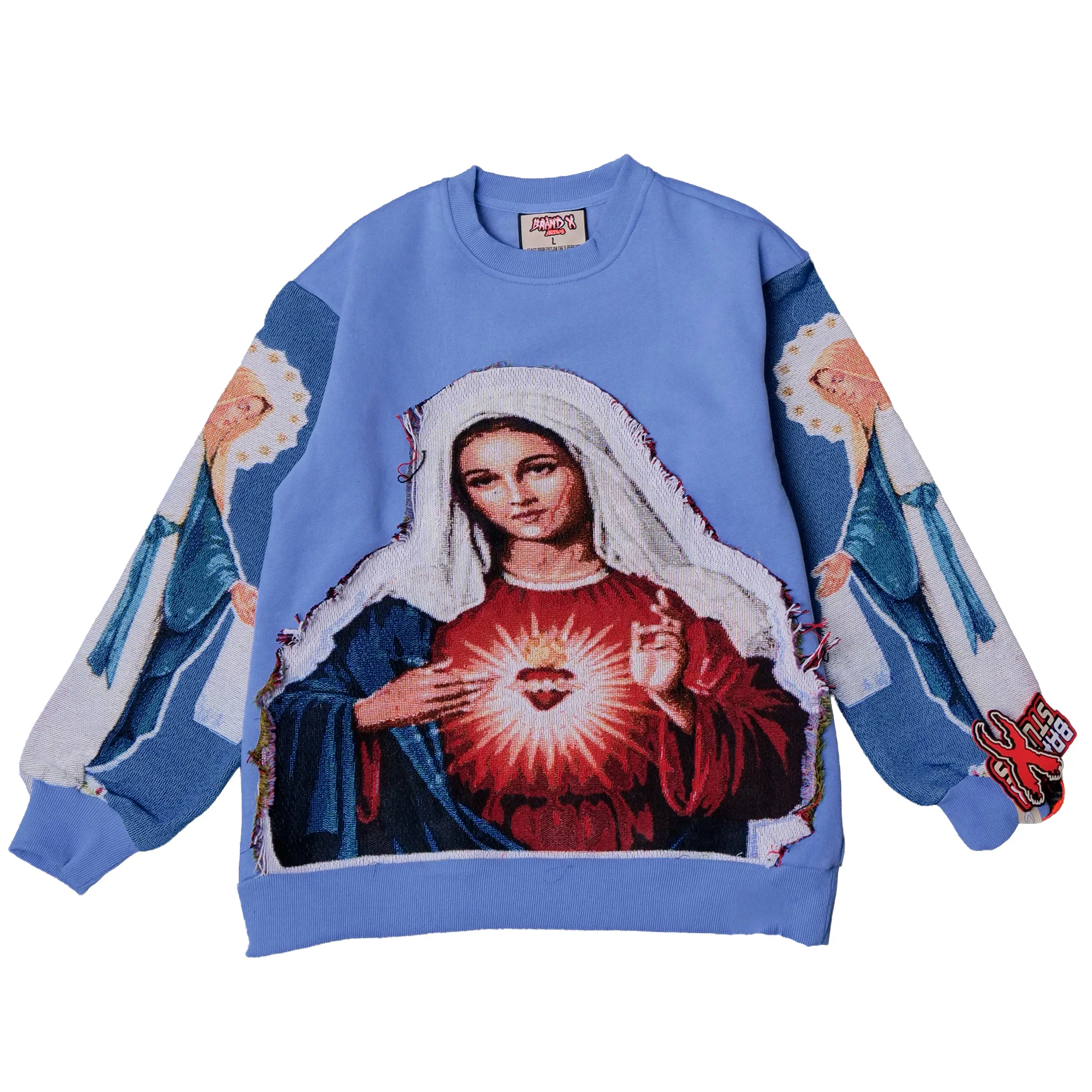 ST MARY CUTOUT TAPESTRY SWEATSHIRT (BLUE) - Image 3