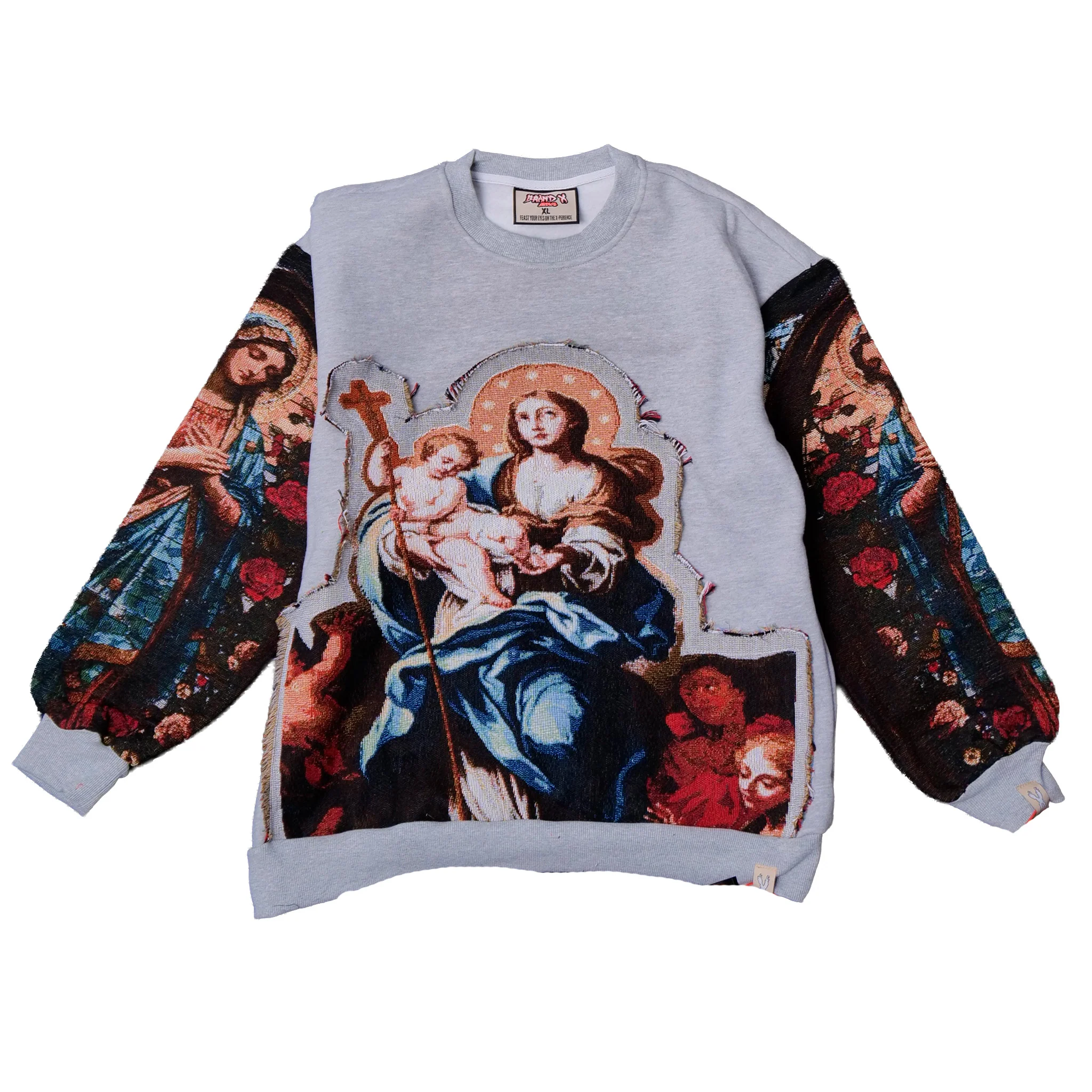 ST MARY CUTOUT TAPESTRY SWEATSHIRT (GREY) - Image 3