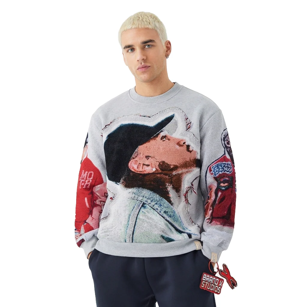 CHRIS BROWN CUTOUT TAPESTRY SWEATSHIRT