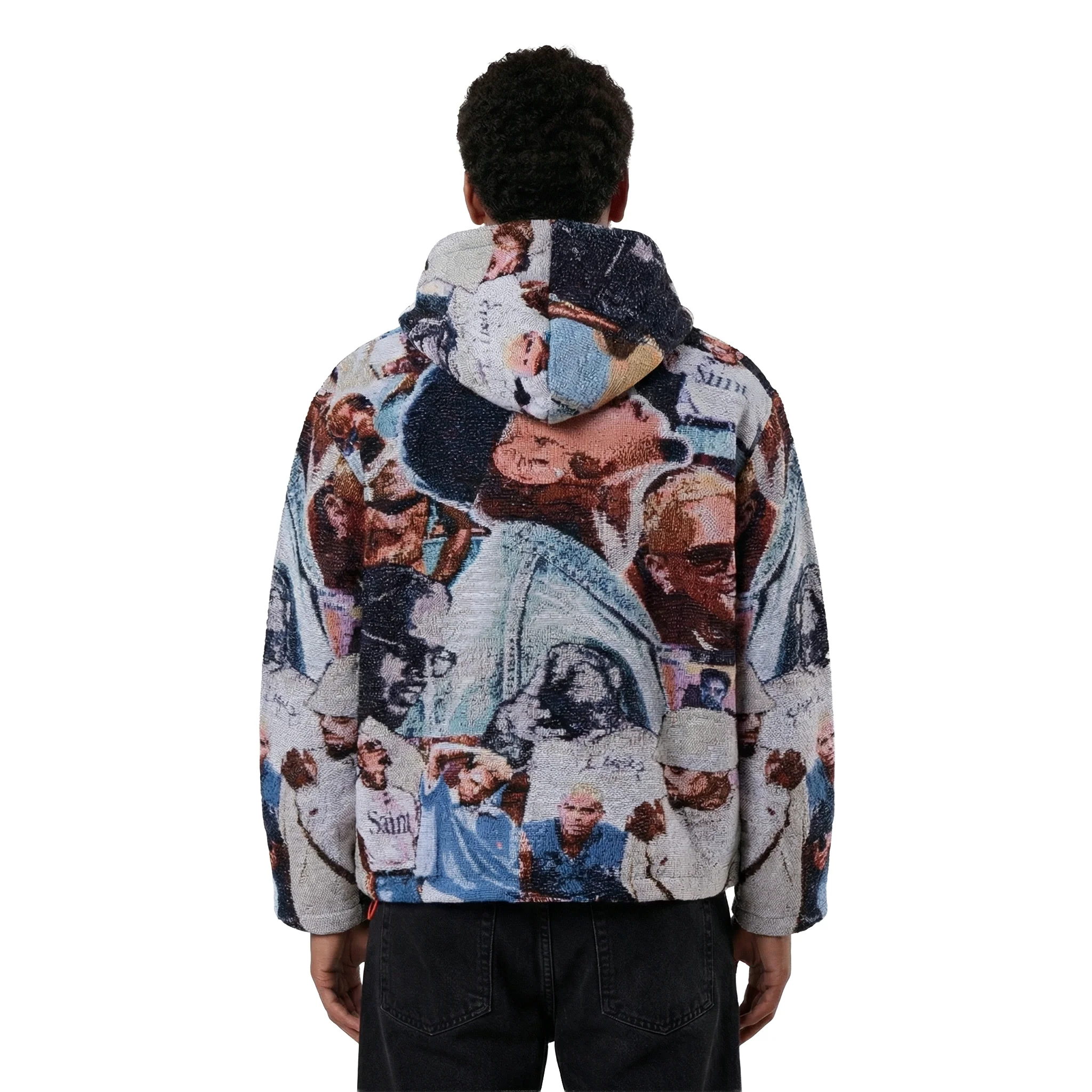 CHRIS BROWN COLLAGE TAPESTRY HOODIE - Image 2