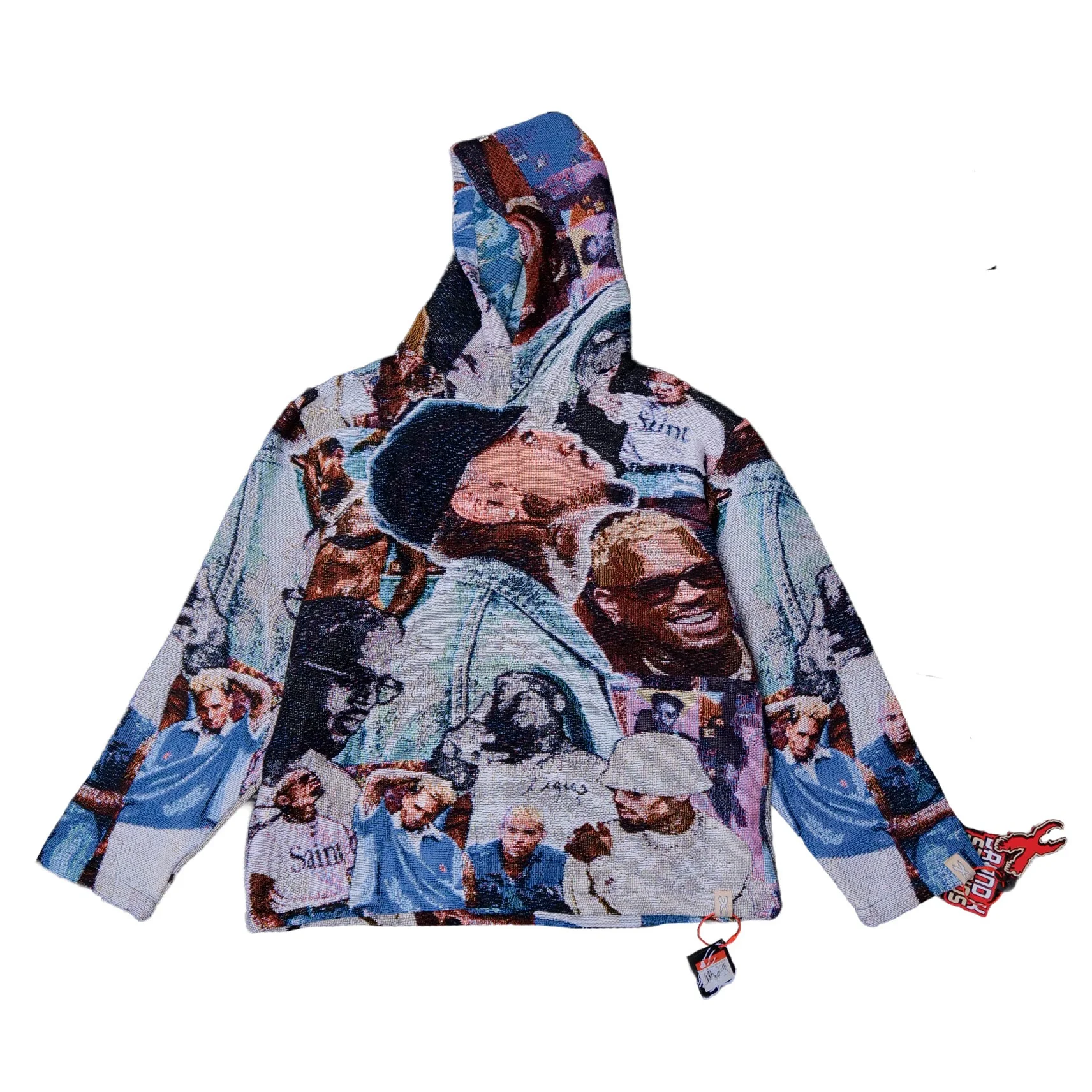 CHRIS BROWN COLLAGE TAPESTRY HOODIE - Image 3