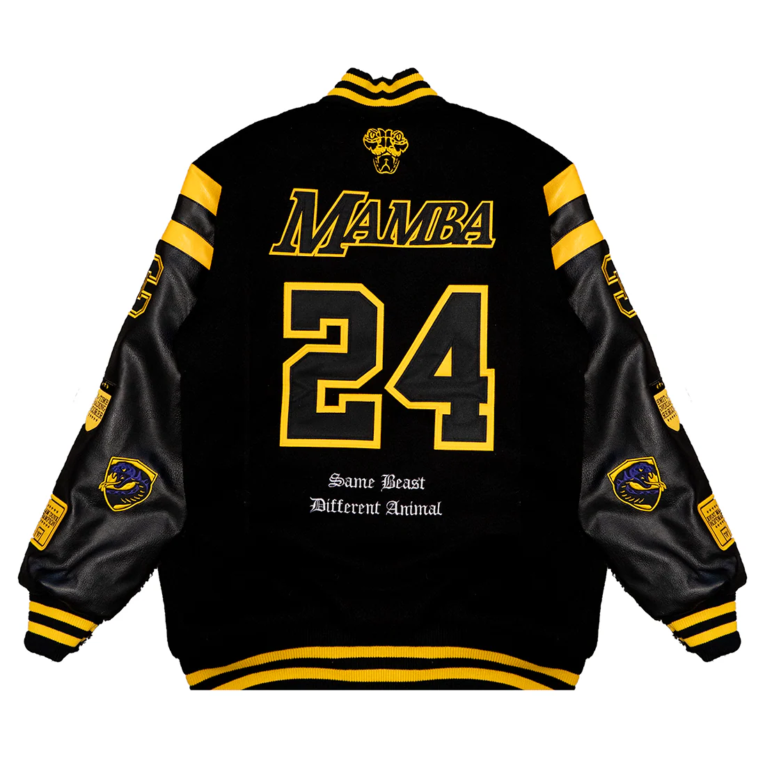 KOBE COLLAGE VARSITY JACKET (BLACK) - Image 2