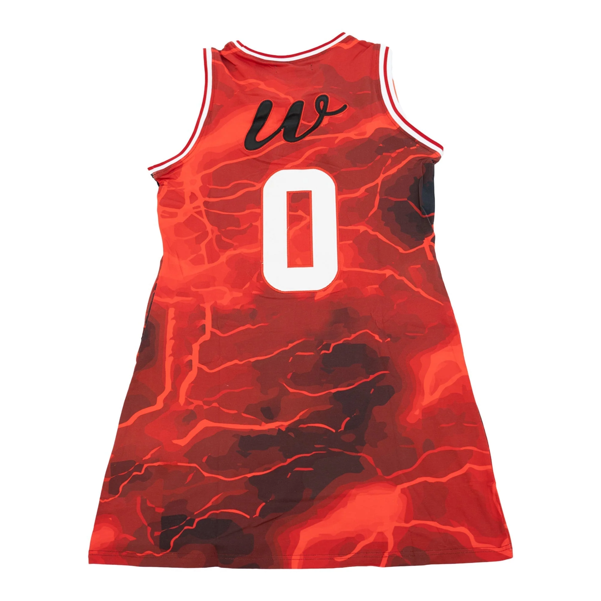DEATH ROW RECORDS LIGHTNING JERSEY DRESS (RED) - Image 2