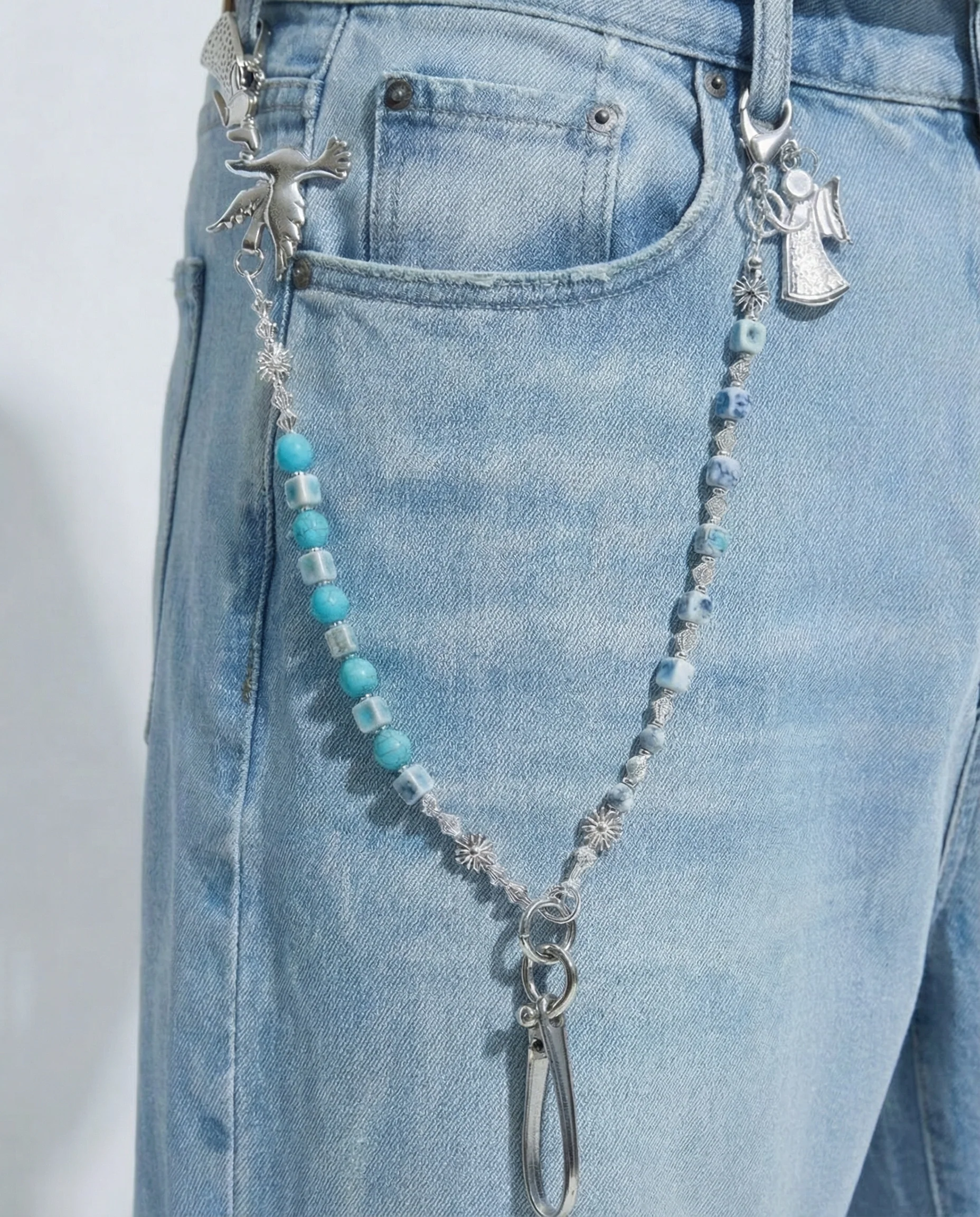 Blue Bird & Angel Pant Chain