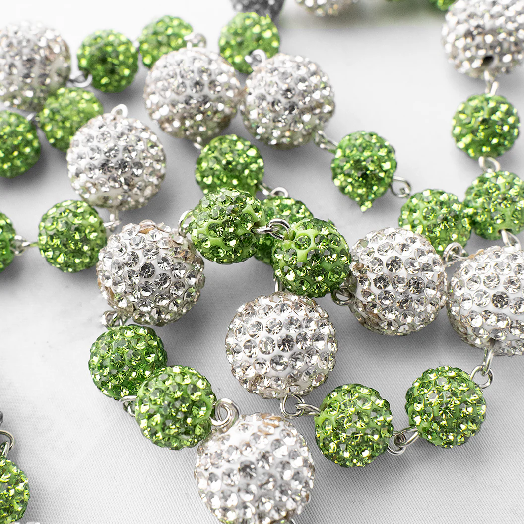 Crystal Green & Silver Pant Chain - Image 3