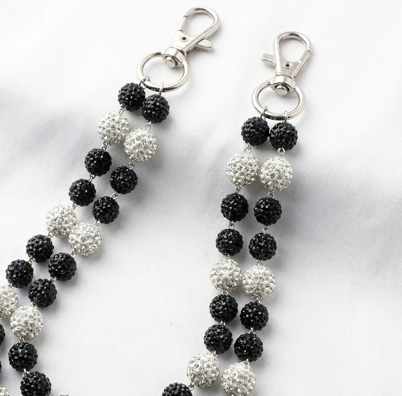 Crystal Double Black & Silver Pant Chain - Image 3