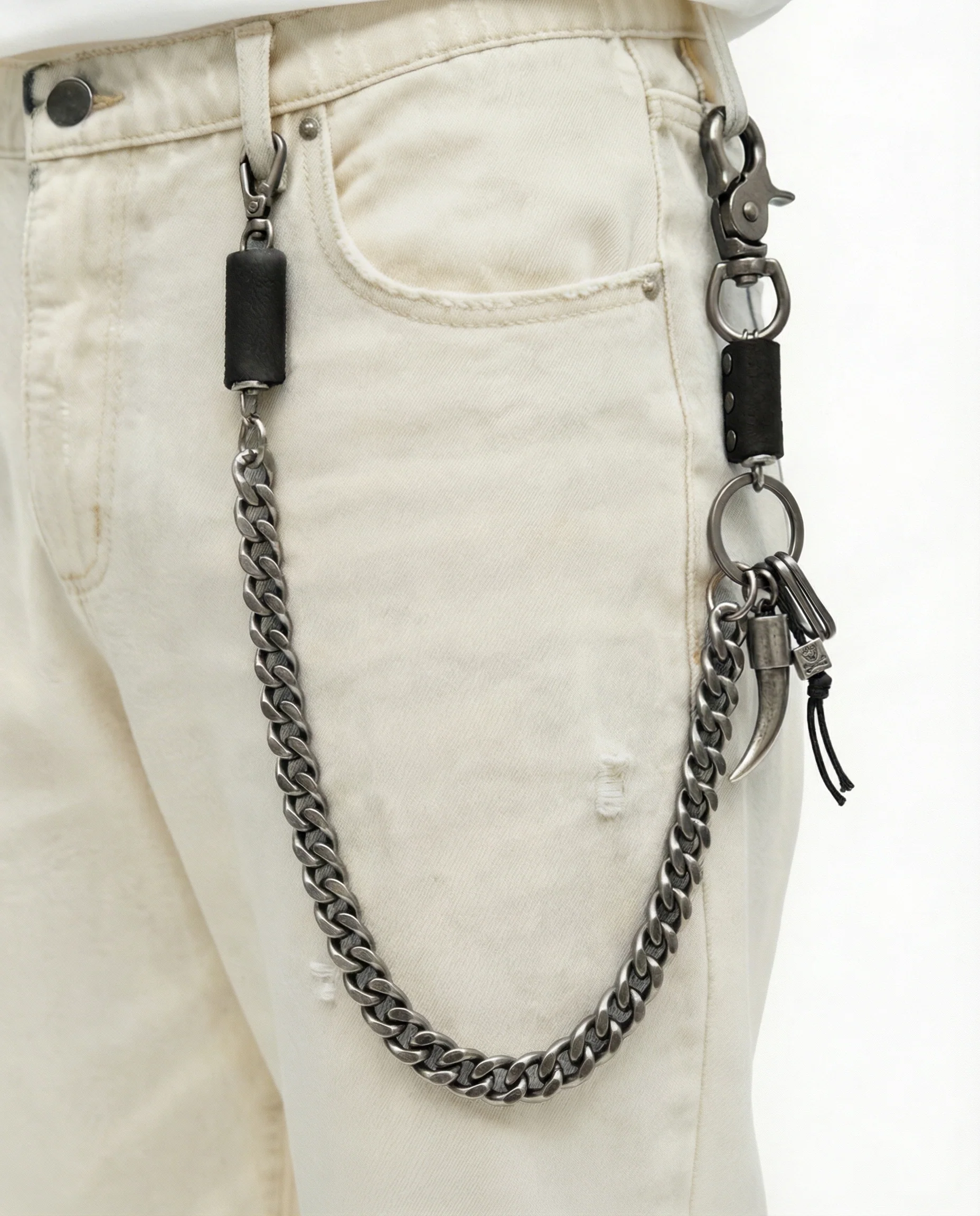 Silver Horn Pant Chain