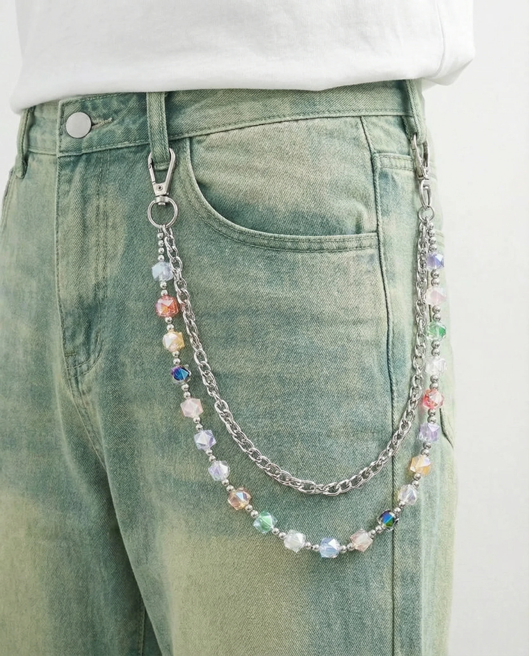 Rainbow Glass Pant Chain