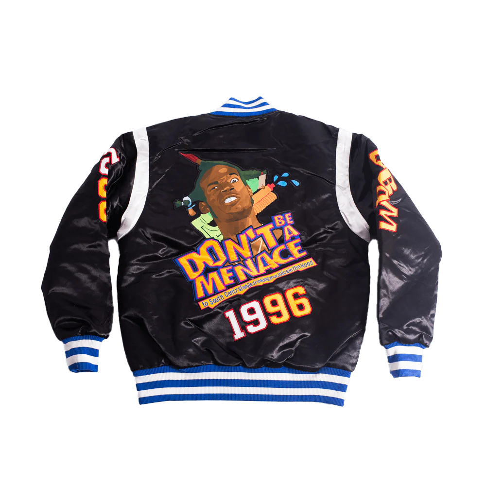 DONT BE A MENACE SATIN JACKET (BLACK) - Image 2