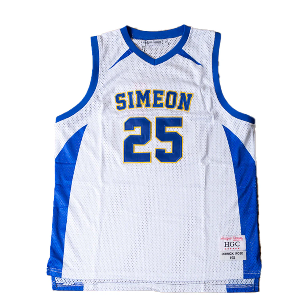 YOUTH DERRICK ROSE WHITE HS BASKETBAL JERSEY
