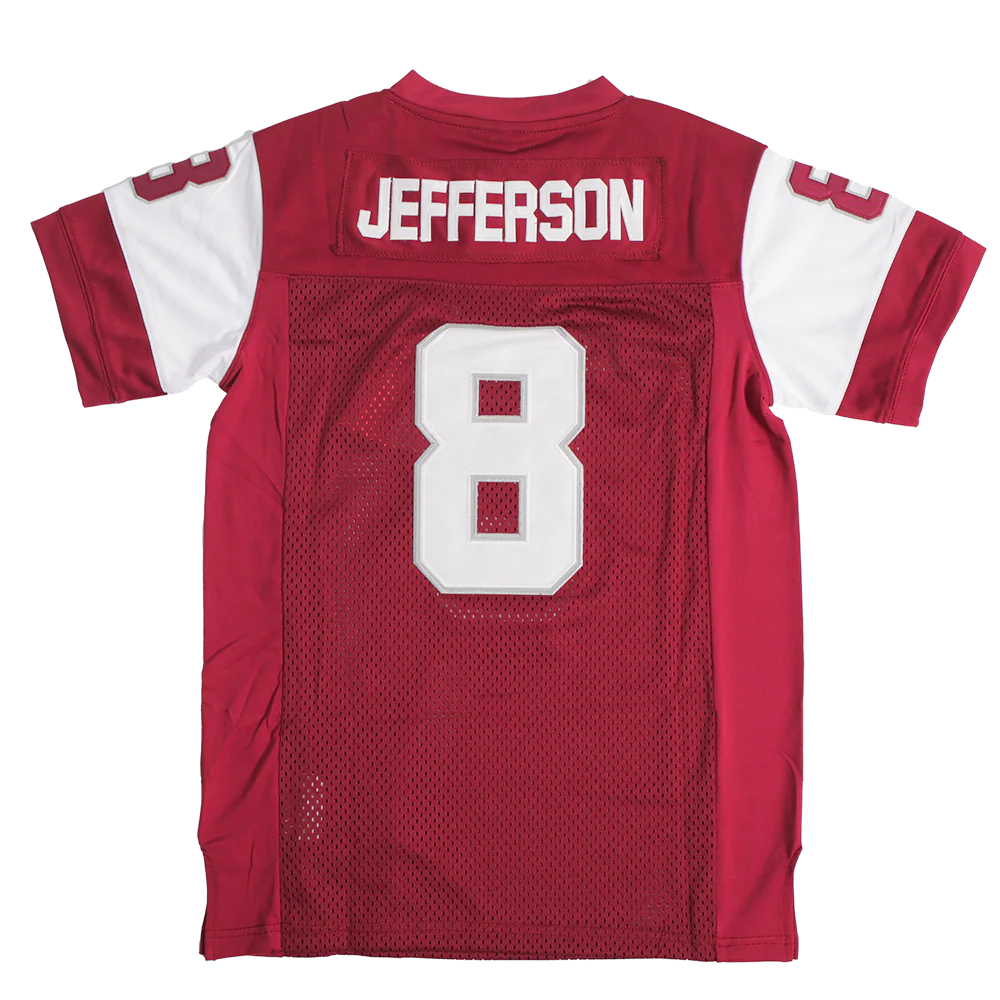 JUSTIN JEFFERSON HIGH SCHOOL FOOTBALL JERSEY (RED) - Image 2