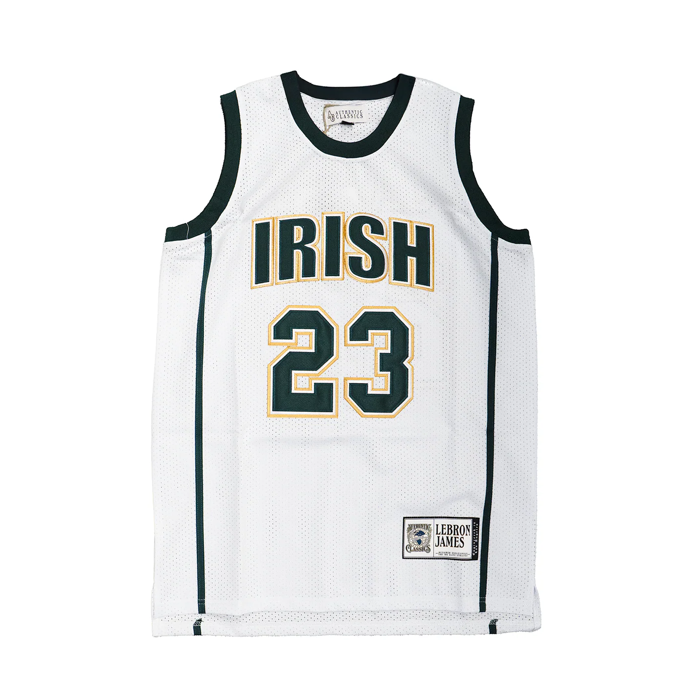 IRISH LEBRON JAMES AUTHENTIC BASKETBALL JERSEY (WHITE)