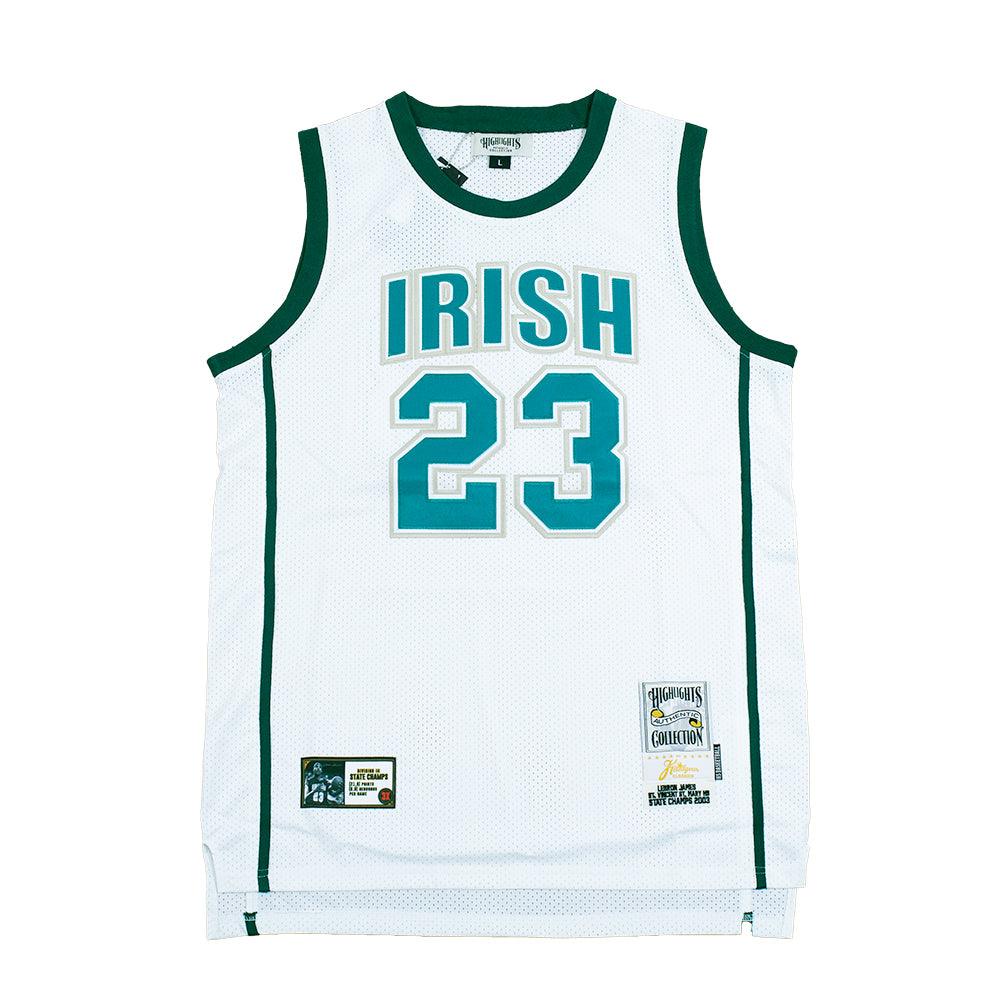 IRISH LEBRON JAMES AUTHENTIC YOUTH BASKETBALL JERSEY (WHITE)
