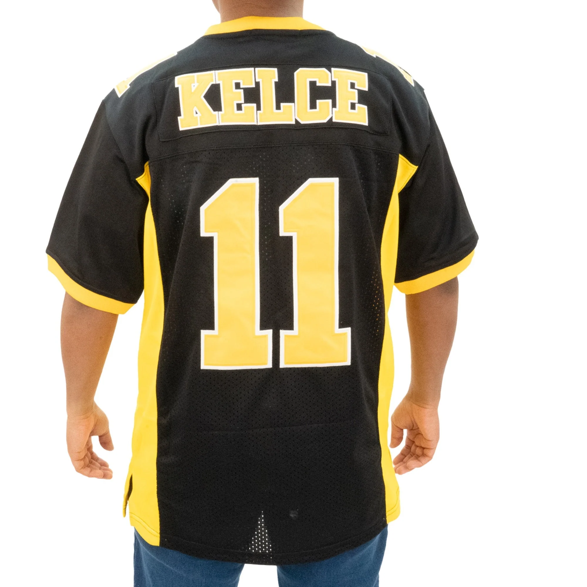 TRAVIS KELCE BLACK HIGH SCHOOL YOUTH FOOTBALL JERSEY (BLACK/HIGH VISIBILITY) - Image 2