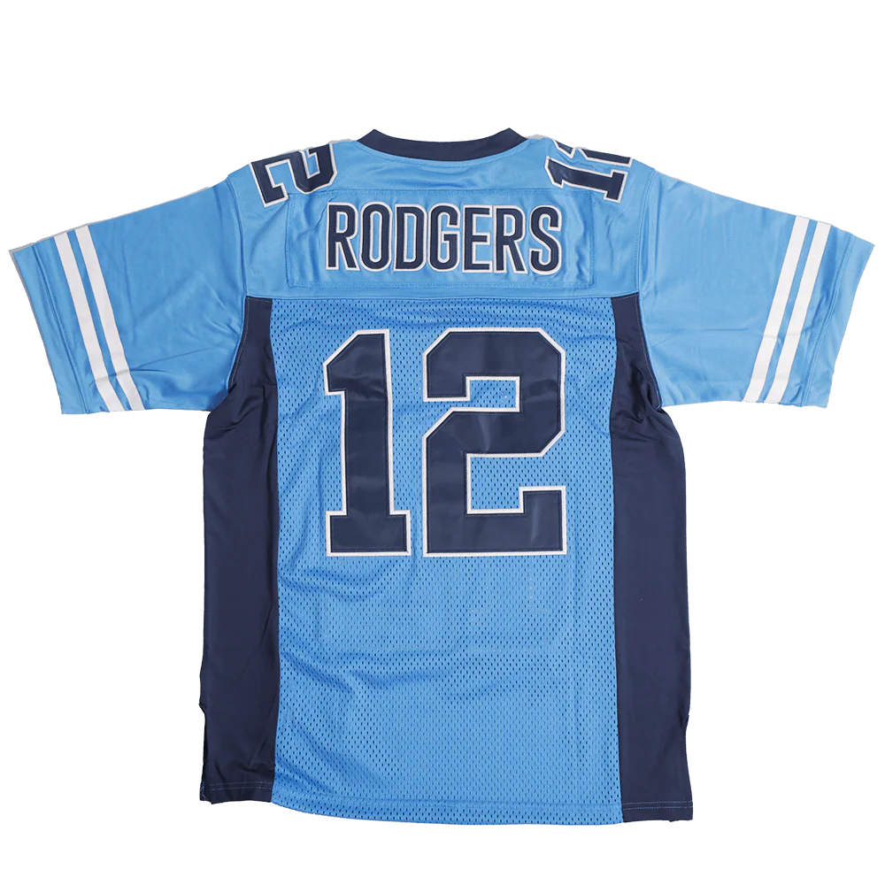 AARON RODGERS PLEASANT VALLEY HIGH SCHOOL FOOTBALL JERSEY (BLUE) - Image 2