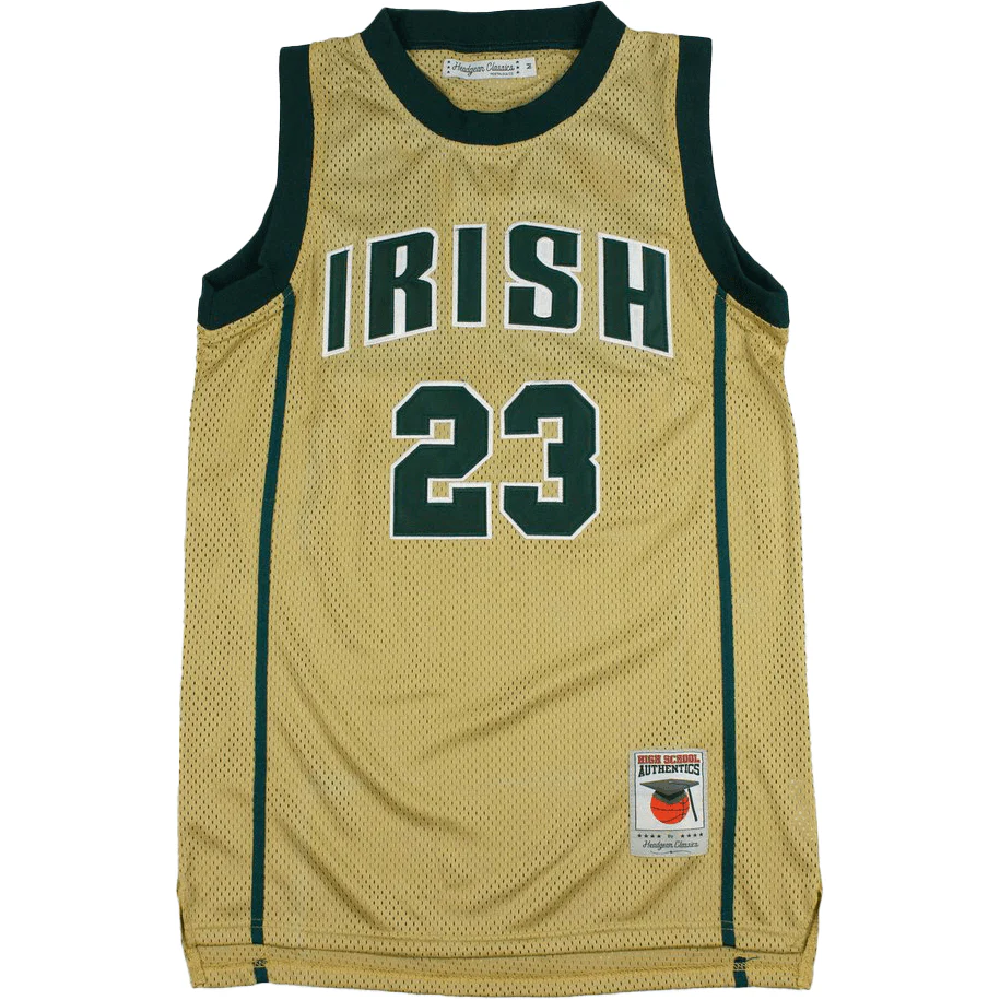 IRISH LEBRON JAMES AUTHENTIC BASKETBALL JERSEY (GOLD)