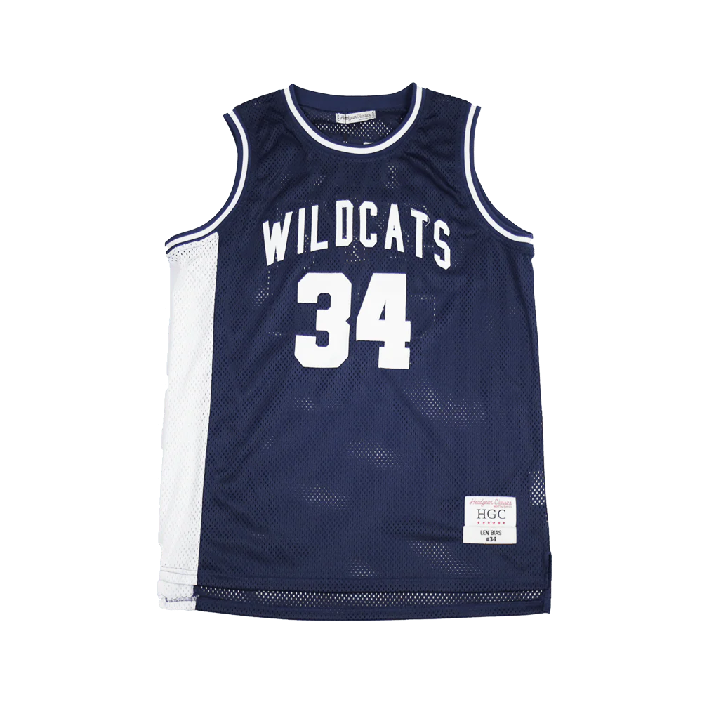 LEN BIAS WILDCATS HIGH SCHOOL BASKETBALL JERSEY (NAVY)