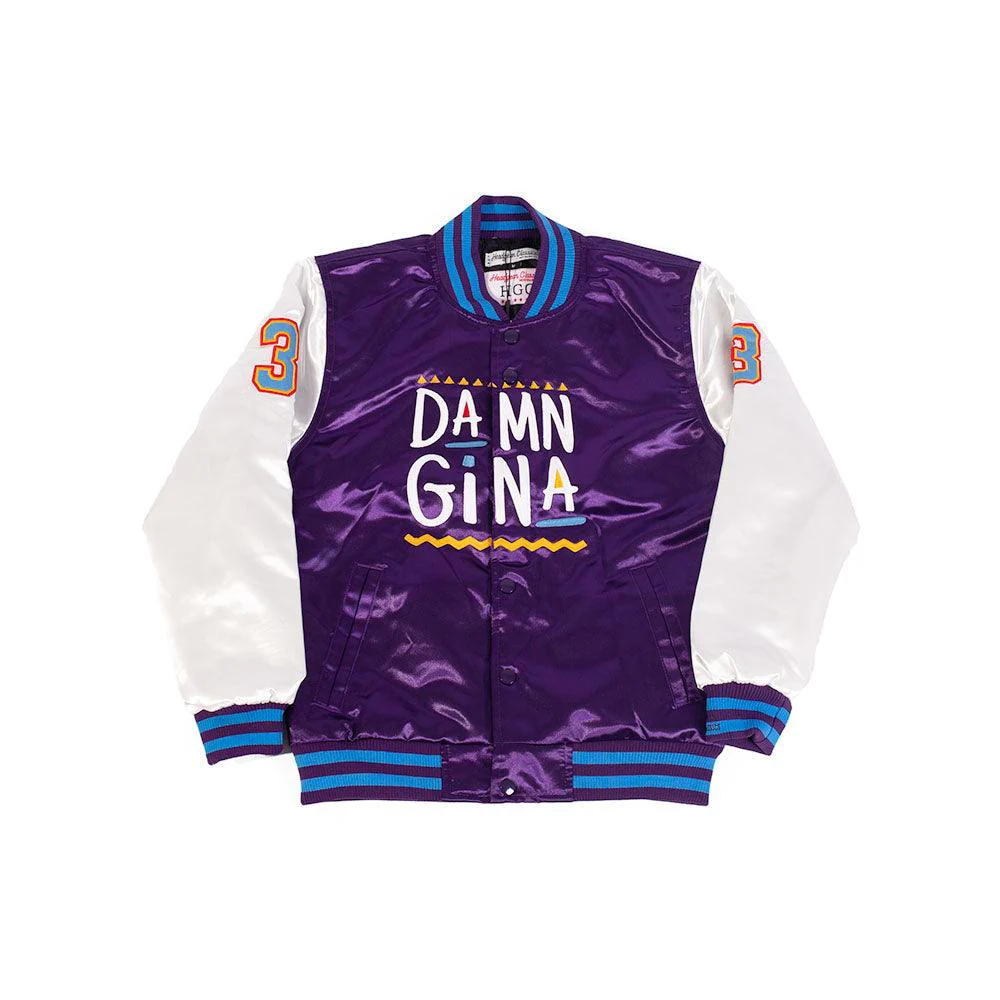 YOUTH DAMN GINA SATIN JACKET PURPLE