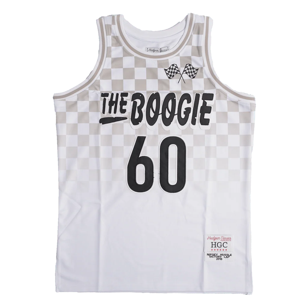 BOOGIE NIPSEY HUSSLE WHITE BASKETBALL JERSEY