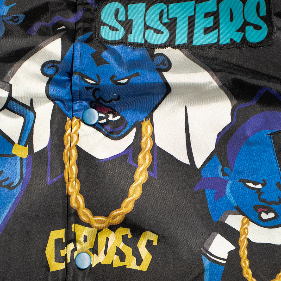 THE PROUD FAMILY GROSS SATIN JACKET NAVY - Image 3