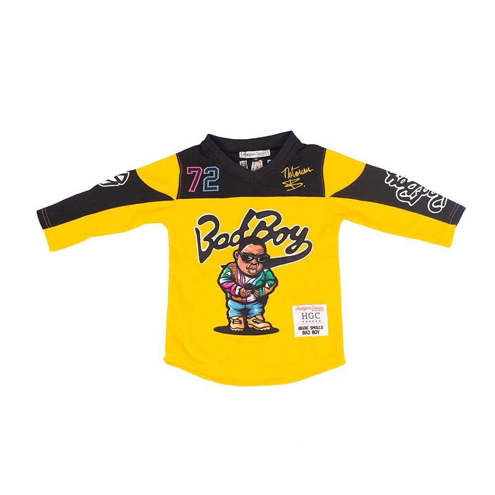 Bad Boy Biggie Smalls Youth HOCKEY JERSEY Yellow