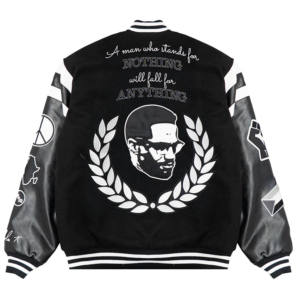 MALCOLM X VARSITY JACKET (BLACK) - Image 2
