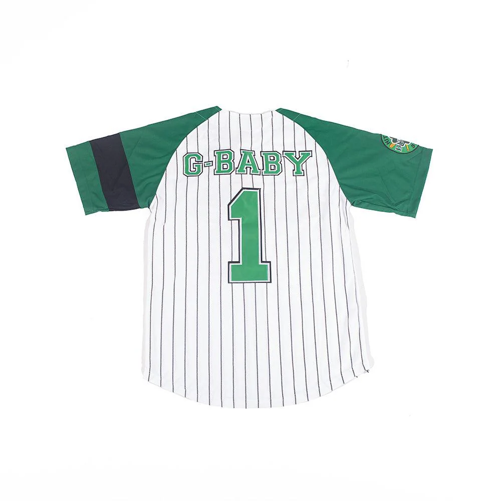 YOUTH G-BABY BASEBALL JERSEY (WHITE/GREEN) - Image 2