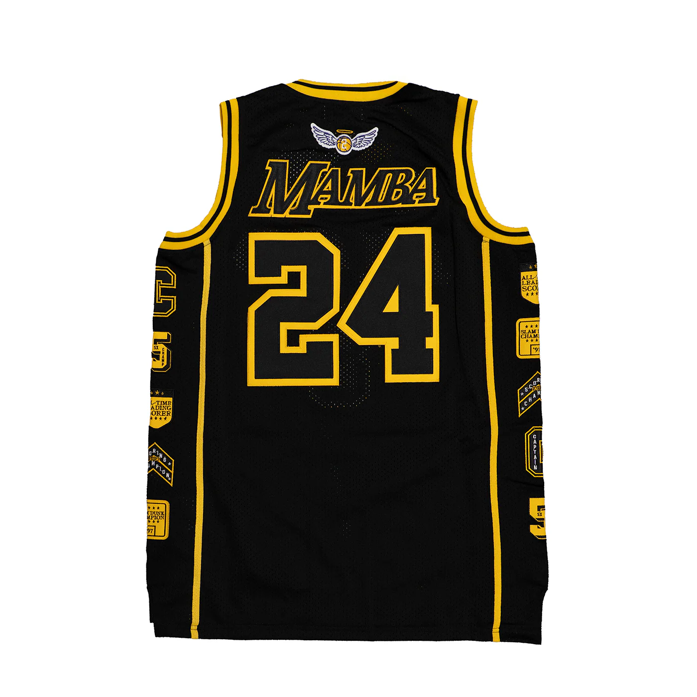 LEGEND MAMBA PATCH BASKETBALL JERSEY (BLACK/YELLOW) - Image 2