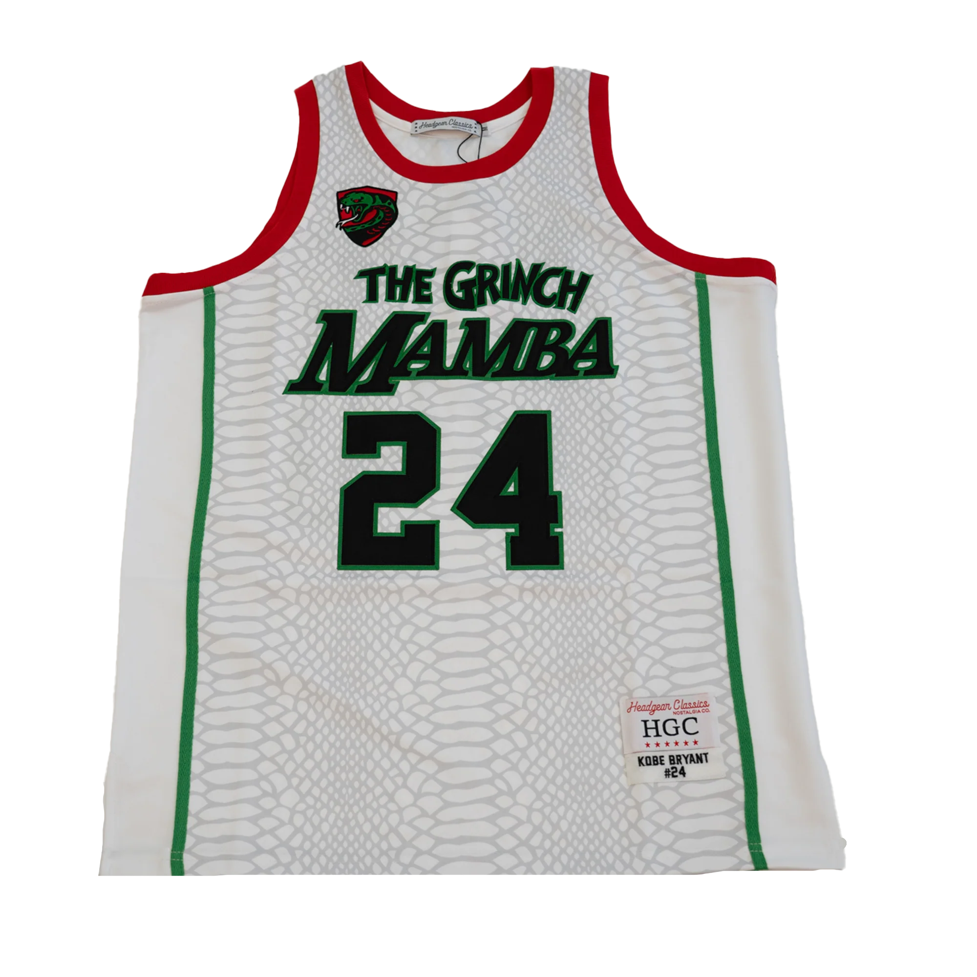 KOBE BRYANT THE GRINCH MAMBA YOUTH BASKETBALL JERSEY (WHITE)