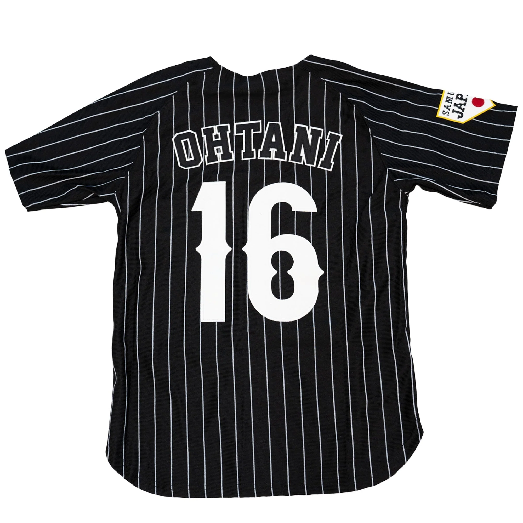 JAPAN NATIONAL BASEBALL OHTANI LA PINSTRIPES BUTTON DOWN JERSEY (BLACK/WHITE) - Image 2