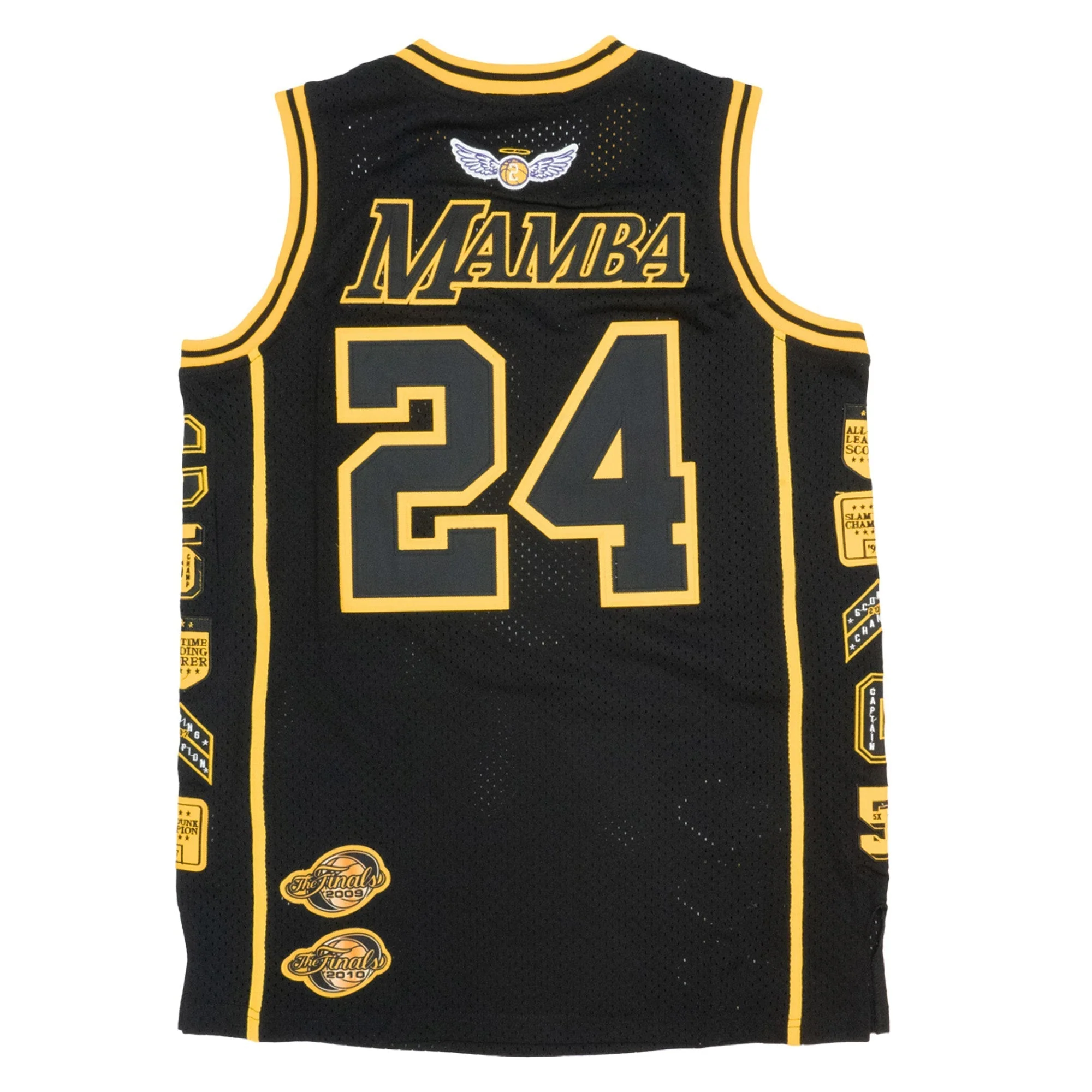 LEGEND MAMBA PATCH BASKETBALL JERSEY (BLACK/YELLOW) - Image 2
