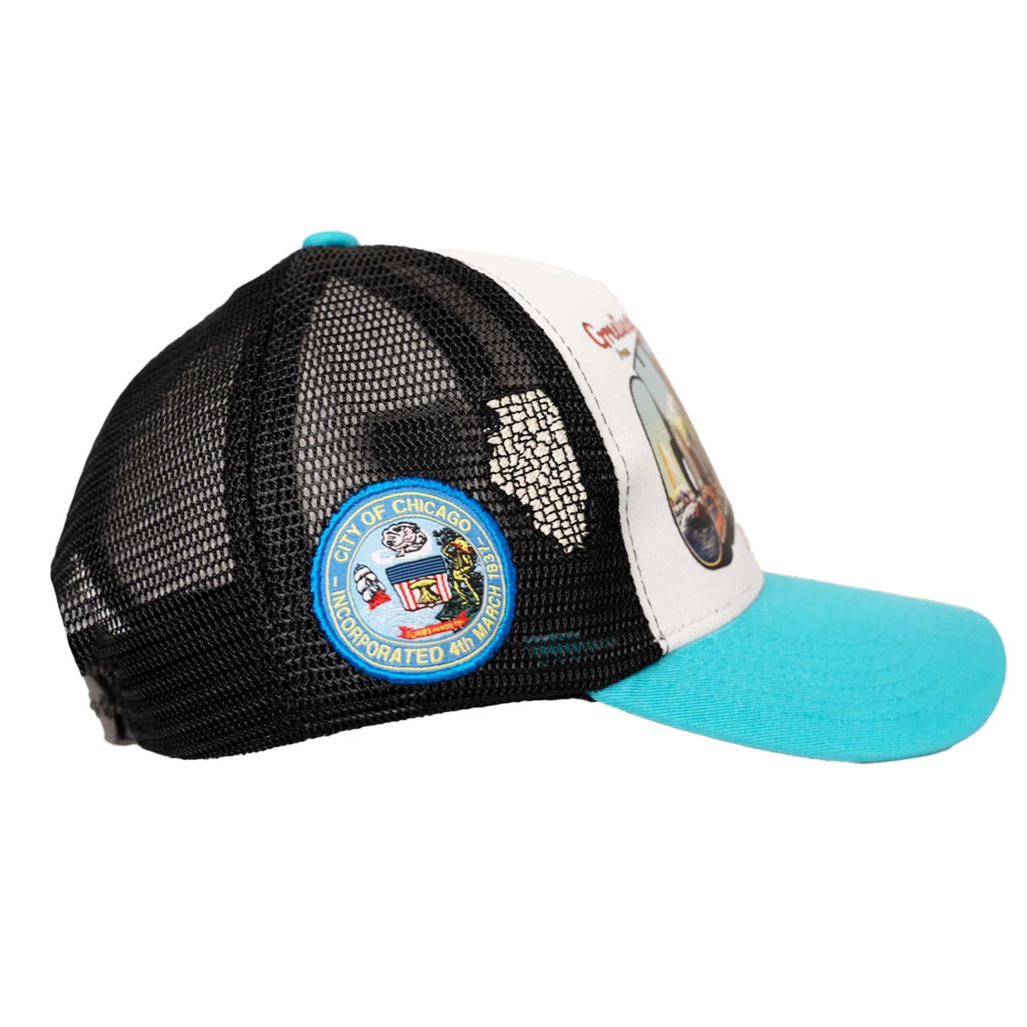 CHICAGO GREETINGS TRUCKER HAT (LIGHT BLUE) - Image 2