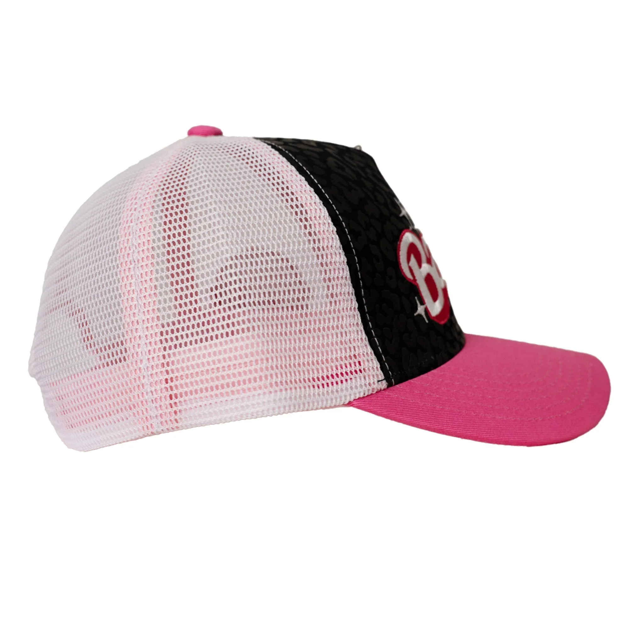 BARBIE CHEETAH PRINT TRUCKER HAT (BLACK/PINK) - Image 2