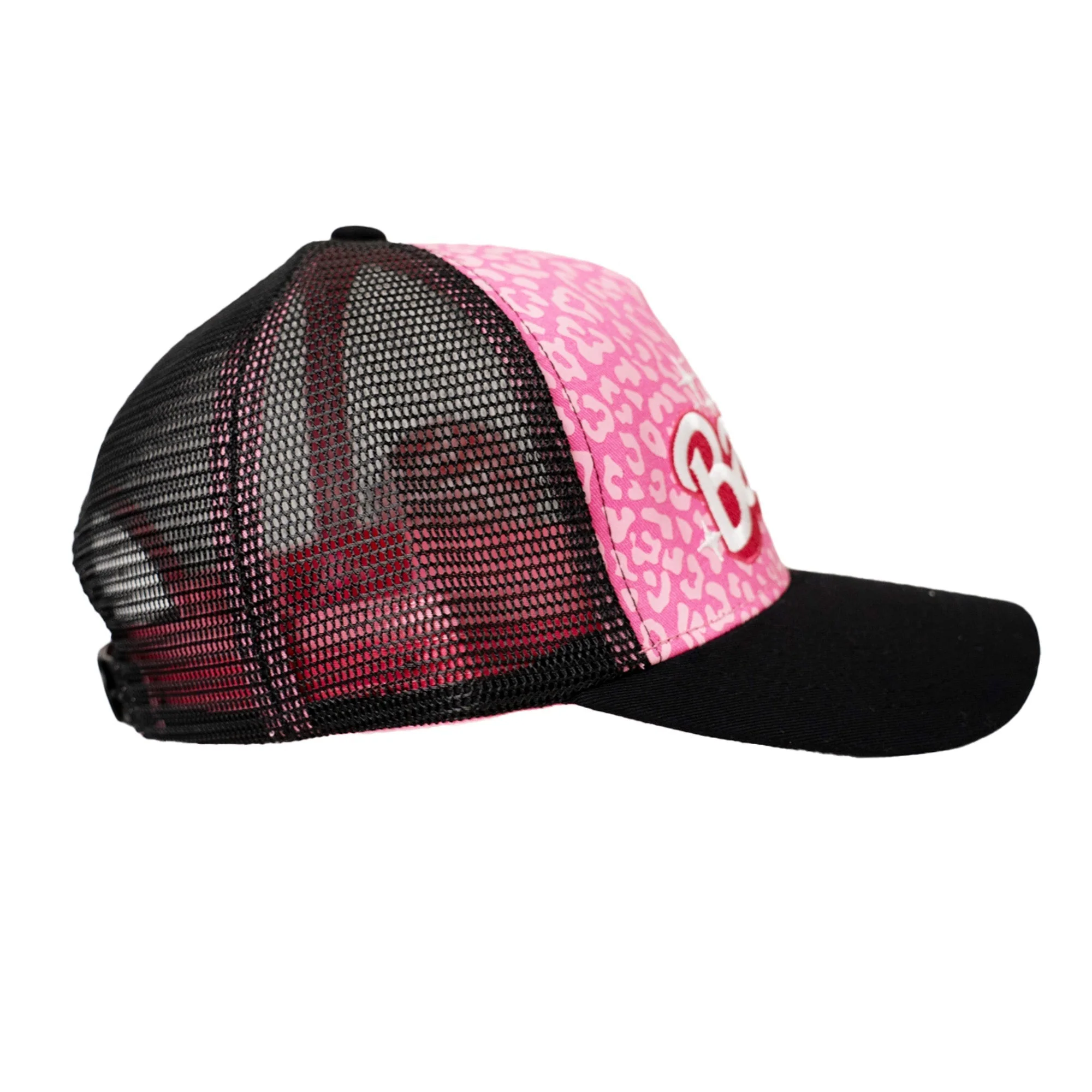 BARBIE CHEETAH PRINT TRUCKER HAT (PINK/BLACK) - Image 2