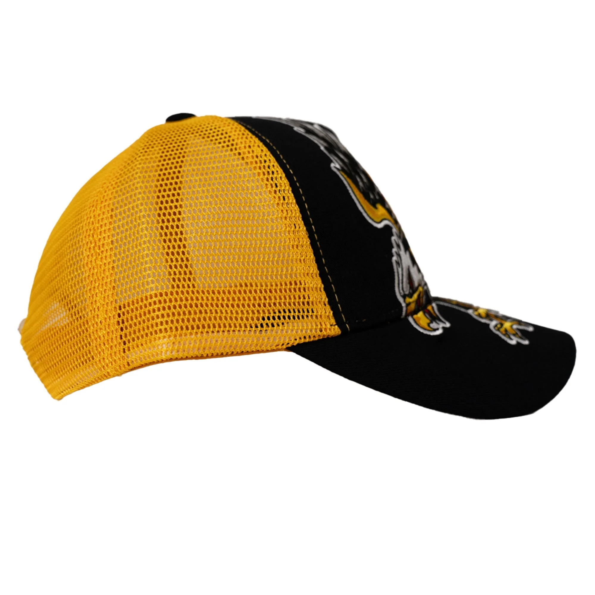 EAGLE TATTOO STYLE TRUCKER HAT (BLACK/YELLOW) - Image 2