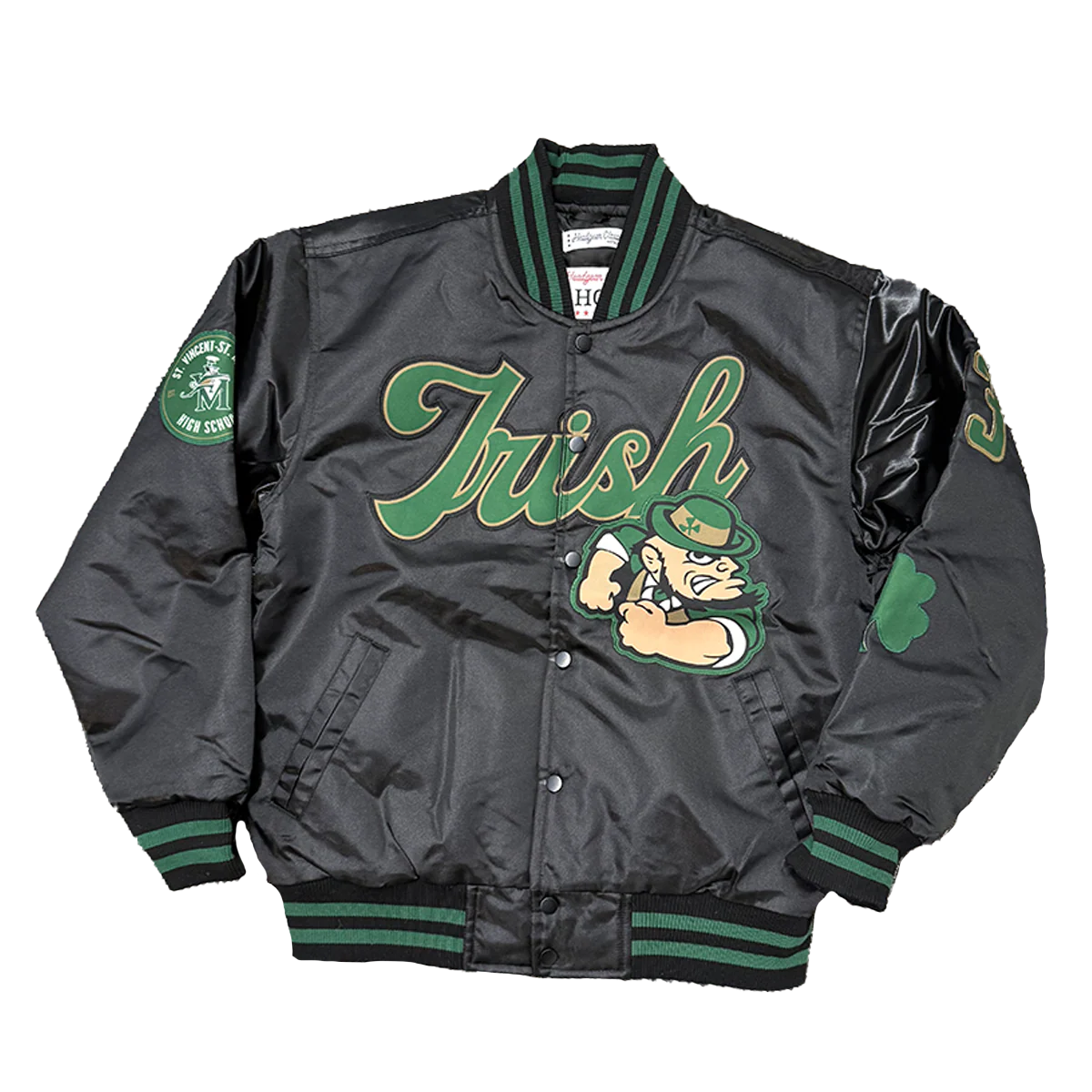 FIGHTING IRISH LEBRON SATIN JACKET (BLACK)
