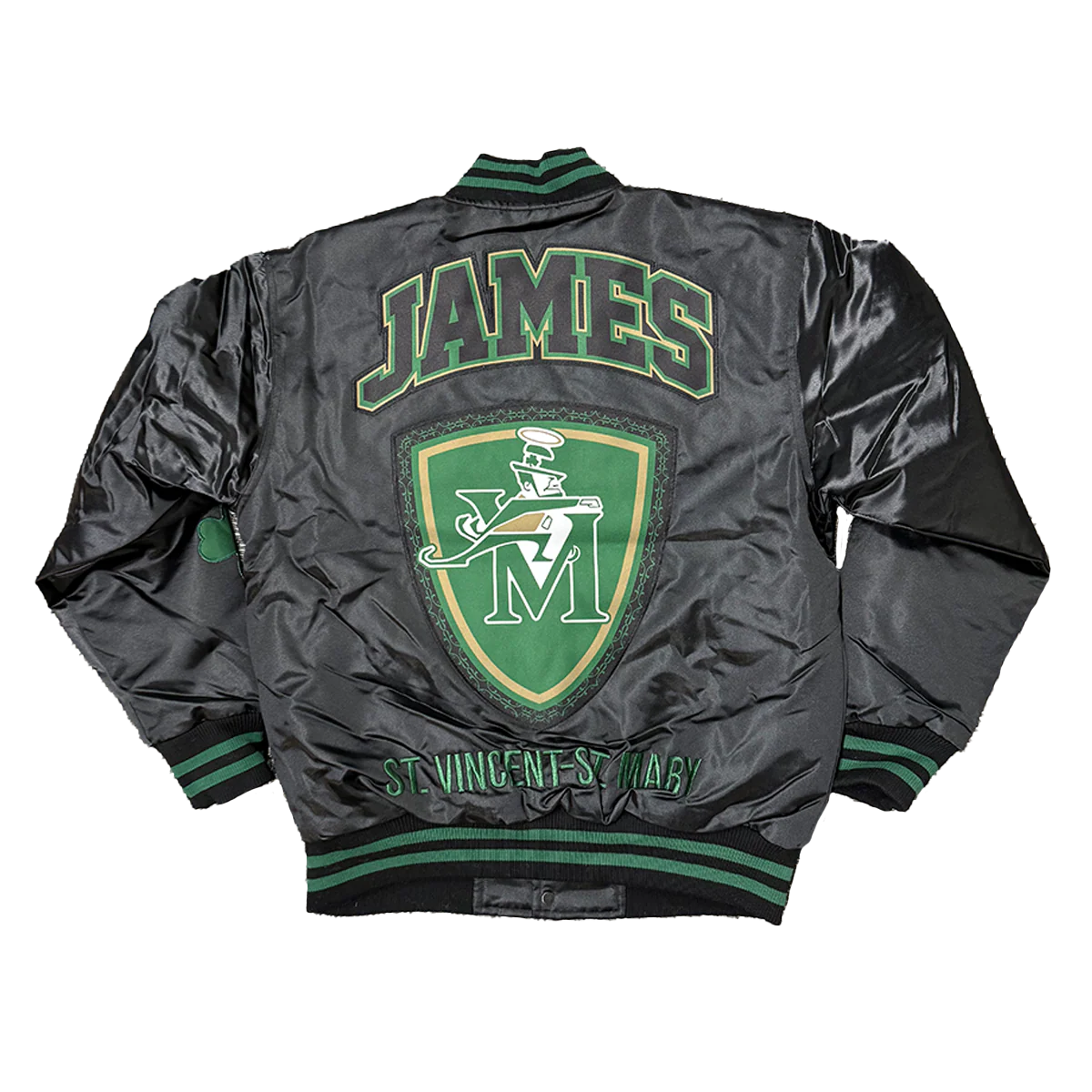FIGHTING IRISH LEBRON SATIN JACKET (BLACK) - Image 2