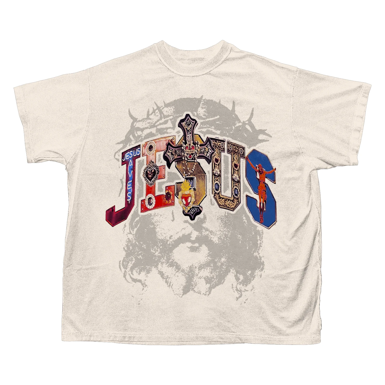 JESUS GEMS T-SHIRT (CREAM)