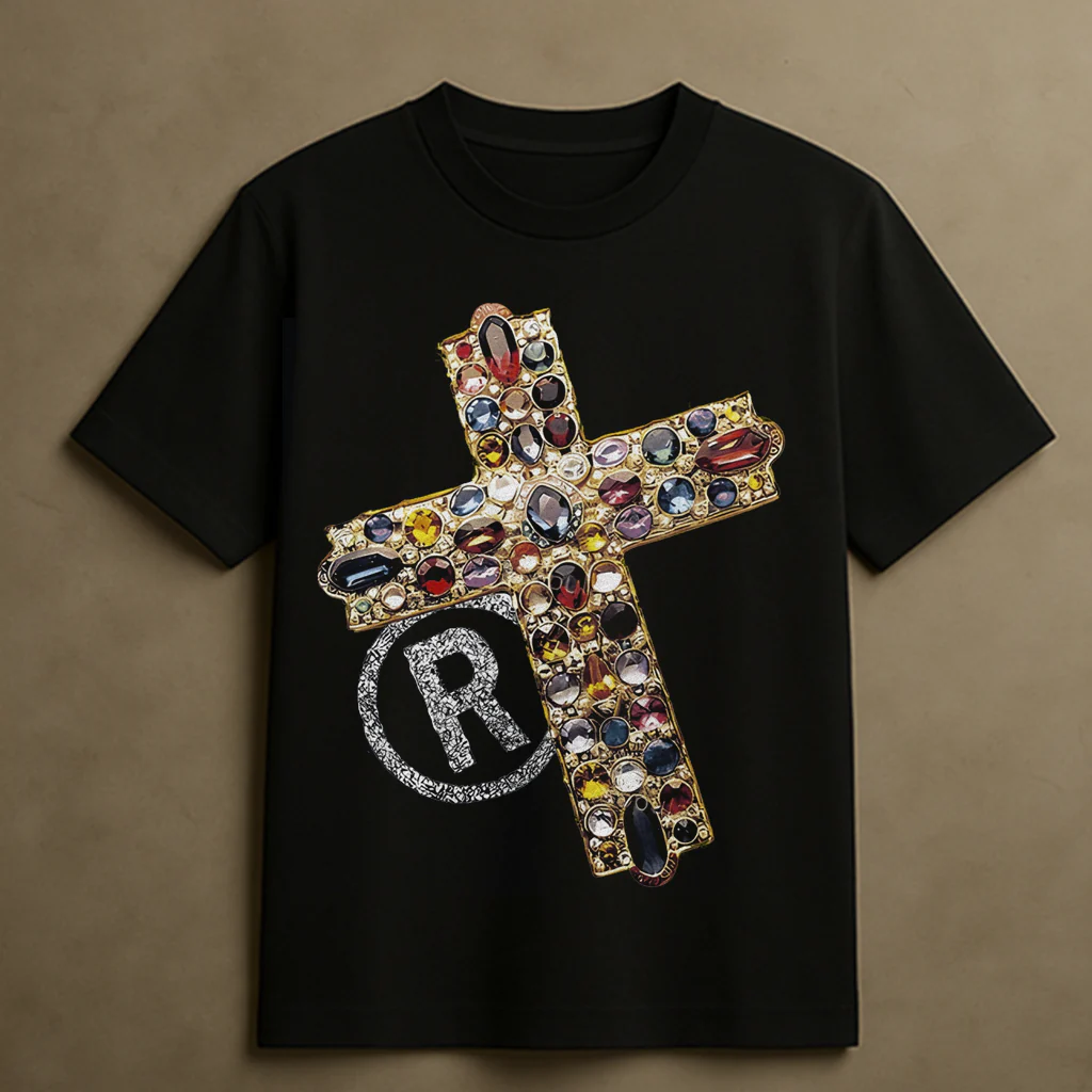 JEWEL CROSS T-SHIRT (BLACK)