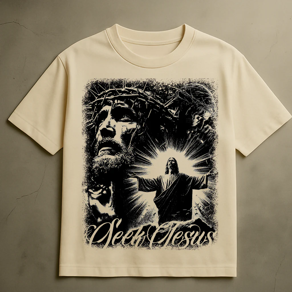 SEEK JESUS T-SHIRT (CREAM)