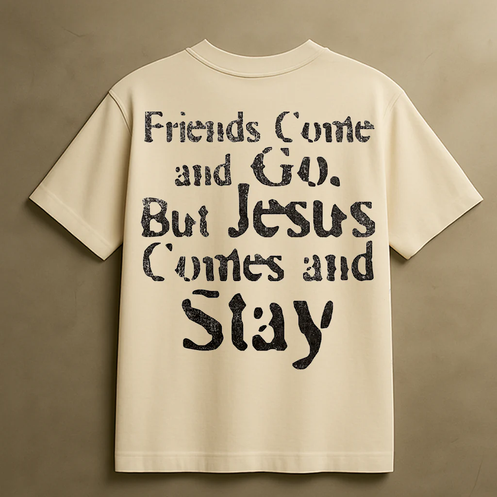 JESUS SAVES T-SHIRT (CREAM) - Image 2