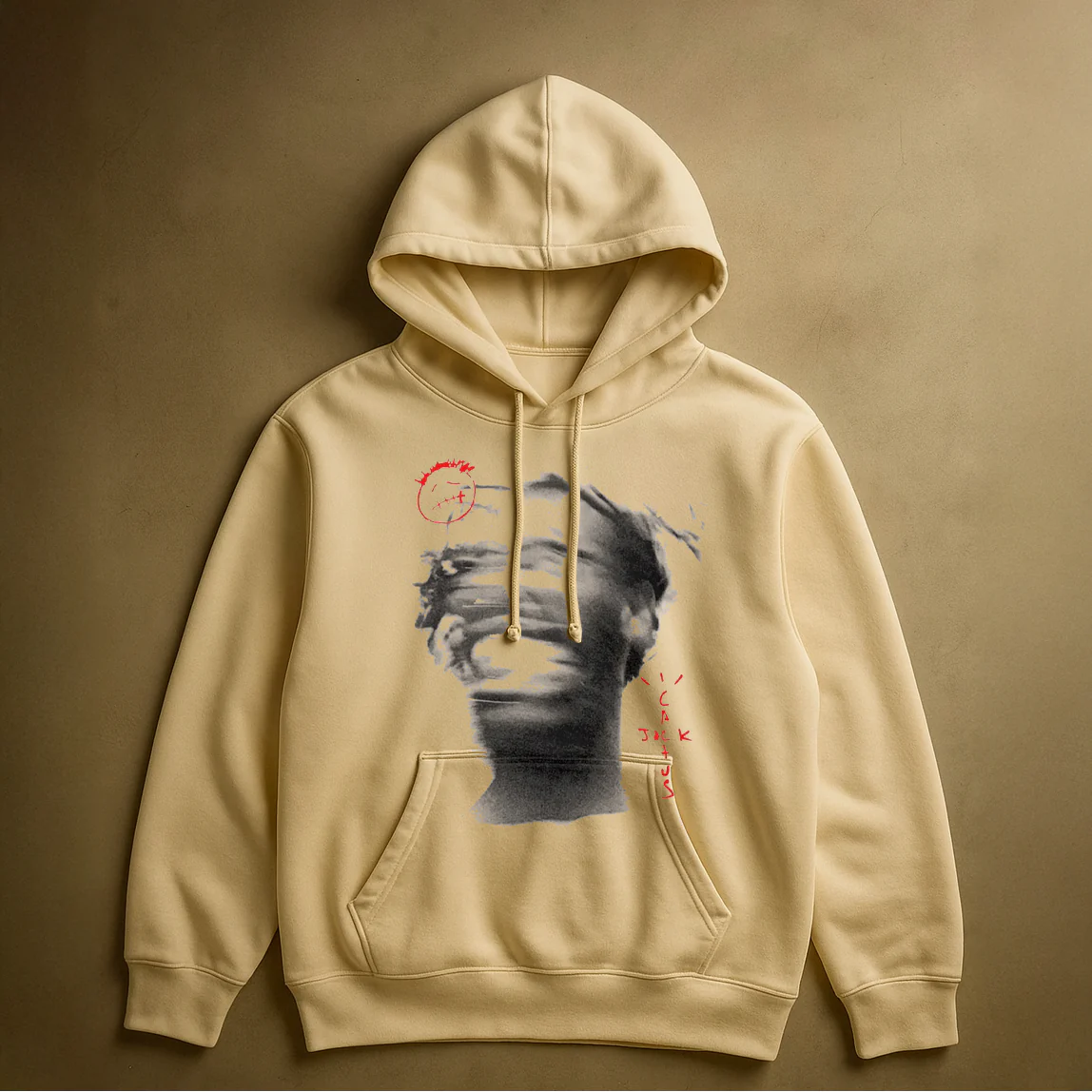 TRAVIS BLUR HOODIE (CREAM)